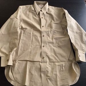 Vintage 40s 50s Elbeco Police Uniform Sanforized Tan Button Down Shirt  Size 15